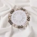 Detailed shot of camellia floral pearl head pins, decorative brooch pins for clothing fixing. - Black and White Rose Pin 20pcs