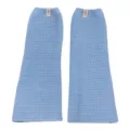 Solid color ribbed knit leg warmers for women autumn winter cozy soft fashion boot socks - 38cm*16.5cm / Clear Sky