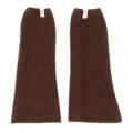 Brown knitted leg warmers for women autumn winter thick slouchy ribbed socks fashion calf sleeves - 38cm*16.5cm / Dark Coffee