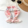 Foulard da collo con stampa floreale da donna, nastro per capelli chic e accessorio borsa. - MBFJ33 - rosa