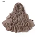 Foulard long hijab en mousseline uni elegant chaise drape pour femme voyage quotidien - 35# Thé Au Lait À La Cannelle