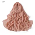 Élégant long foulard en mousseline de perles unie pour femmes, châle de voyage léger. - 36# Jonquille