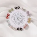 Colorful flower brooch pins set with sparkling rhinestones, perfect for scarf and collar fixing. - Rhinestone Camellia Pin 20pcs