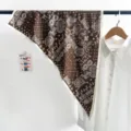 Vintage brown paisley print triangular silk scarf, stylish neckerchief for summer fashion. - Coffee