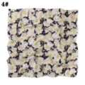 Blue Floral Chiffon Square Scarf Vintage Neck Kerchief 90cm Elegant Hair Shawl - Black Polka Dot