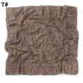 Carré de foulard en mousseline florale marron, foulard léger vintage, accessoire 90cm. - #7