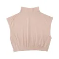 Femme col montant amovible faux col modal sans manches chauffe-cou hiver mode chaud - 2# Nude