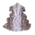 Chal de punto acanalado degradado bufanda modal bicolor versátil accesorio elegante - Blanco Pasta de Frijol