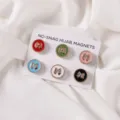 Set di magneti hijab con fiocco colorato, spille magnetiche decorative per sciarpe. - Nero