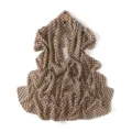 Brown and white gingham plaid pattern chiffon fabric detail view, lightweight and breathable material. - Checkered Coffee