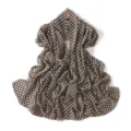 Chic black and white gingham chiffon long scarf, lightweight breathable beach shawl accessory. - Checkered Black Gray