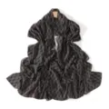 Women fashion black chiffon long scarf elegant geometric plaid print beach shawl wrap - Diamond Black Plaid