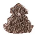 Detailed view of the elegant brown plaid chiffon scarf, showcasing soft texture and drape. - Gray Blue Brown