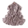 Elegant plaid print chiffon scarf women lightweight long shawl for travel beach wear - Gray Pink Plaid