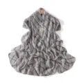 Elegant grey plaid chiffon long scarf shawl for women lightweight breathable fashion accessory - Macaron Blue Plaid