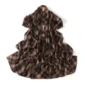 Chic brown plaid print chiffon long scarf and travel shawl, elegant accessory for women. - Milk Coffee Brown Plaid