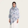 Watercolor tie-dye modal scarf long shawl hijab for women, elegant blue design. - Blue Purple Gradient