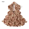 High elasticity printed mercerized cotton long scarf with stylish animal print pattern. - Style #10