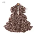 Detailed view of the printed long scarf, soft and elastic fabric with animal pattern design. - Style 13