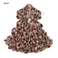Leopard print mercerized cotton long scarf detail, soft elastic fashion shawl and neck wrap. - Style 14