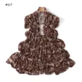 Detailed view of the leopard snakeskin print stretch mercerized cotton scarf drape. - Style 17