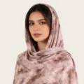 Femme écharpe coton mercerisé cravate tie dye aquarelle hijab rose marron long châle voyage - C5