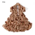 Stretchy printed mercerized cotton long scarf floral shawl retro fashion wrap accessory - Style 26