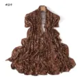 Leopard print fashion long scarf, elegant draped shawl for women, soft lightweight fabric design - #29