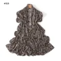 Detailed view of the high-elasticity printed leopard and snakeskin pattern long scarf. - #33