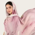 Élégant foulard long hijab châle en coton mercerisé tie-dye aquarelle pour femme plage. - C9