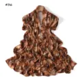 Detailed view of fashionable leopard print feather long scarf soft elastic mercerized cotton. - #36
