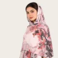 Rose aquarelle tie-dye foulard en coton mercerise et echarpe pour femmes design elegant. - C19