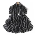 Classic black and white plaid chiffon scarf, elegant long shawl for women, lightweight summer accessory. - Black Gray Fine Plaid