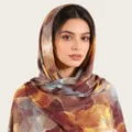 Beau foulard long en coton mercerisé avec imprimé aquarelle pour les femmes voyage. - C26