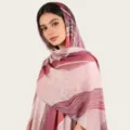 Écharpe rose en coton mercerisé tie-dye aquarelle, long châle élégant et foulard mode. - C29