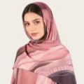 Foulard hijab en coton mercerisé avec impression aquarelle abstraite pour femmes chic. - C30