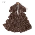 Leopard print mercerized cotton long scarf, soft high-elastic fashion accessory for women. - 180cm / #45