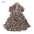 European style printed mercerized cotton long scarf with leopard and snakeskin pattern. - 180cm / Style 46