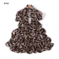 Leopard print mercerized cotton long scarf soft elastic fashion shawl drape accessory. - 180cm / Style 48
