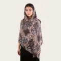 Femme coton mercerisé long foulard aquarelle tie and dye imprimé animal hijab châle plage - C40