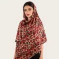 Femme coton mercerisé long foulard hijab imprimé léopard aquarelle châle plage - C46