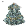 High elasticity printed mercerized cotton long scarf with abstract animal design. - Style 62