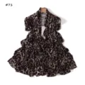 Leopard print elastic silky cotton long scarf shawl, stylish autumn winter accessory. - Style 71