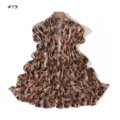 Stylish leopard snakeskin print stretch mercerized cotton long scarf fashion accessory. - Style 73