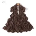Leopard print stretch mercerized cotton scarf, soft and elastic shawl for women. - Style 74