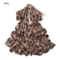Leopard print mercerized cotton long scarf, soft and elastic fashion wrap for women. - Style 81 / 180cm