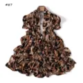 Leopard snakeskin print mercerized cotton long scarf soft elastic fashion shawls - Style 87 / 180cm
