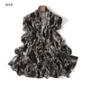 Black and white snakeskin print long scarf, soft elastic mercerized cotton fabric. - Style 95 / 180cm