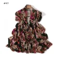 High elasticity printed mercerized cotton long scarf featuring stylish leopard and floral pattern. - Style 97 / 180cm