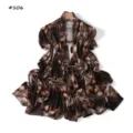 Brown print stretch modal long scarf shawl, stylish abstract pattern fashion accessory variant. - 180cm / #106
